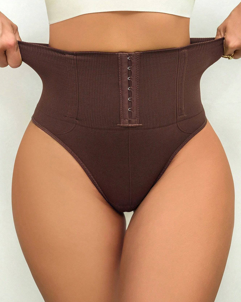 High Waist Seamless Tummy Control Thong Shapewear - Soft Stretch Fabric for All-Day Comfort-2