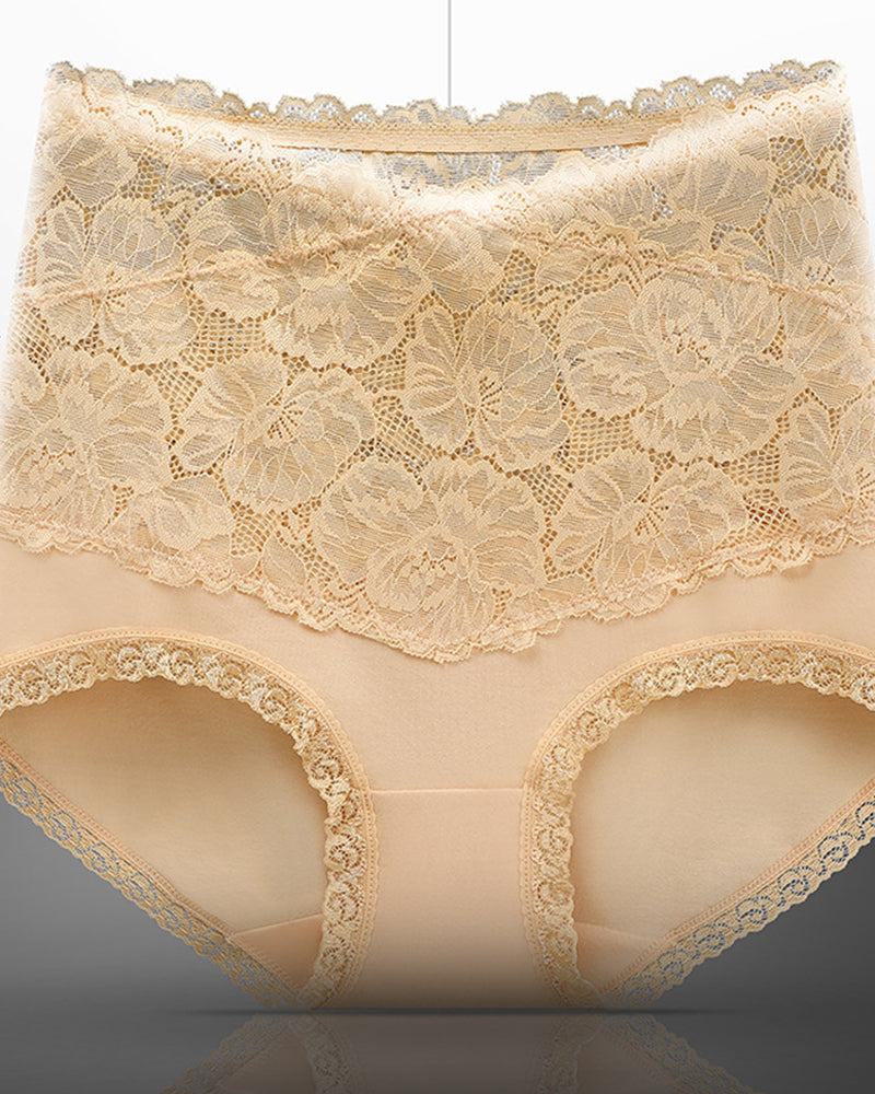 Variant image for High Waist Floral Lace Briefs for Women – Tummy Control Women's Underwear for a Flattering Silhouette-11