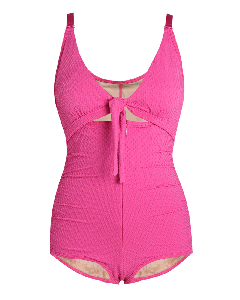Variant image for Stylish One Piece Tummy Control Swimsuit for Women with Cutout Front and Removable Cups - Flattering Swimwear-13