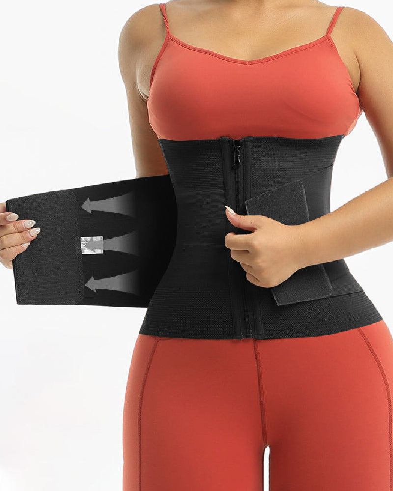 Double Compression Zipper Waist Trainer Corset Girdle for Women - Tummy Slimming Plus Size Available, Hourglass Figure-1