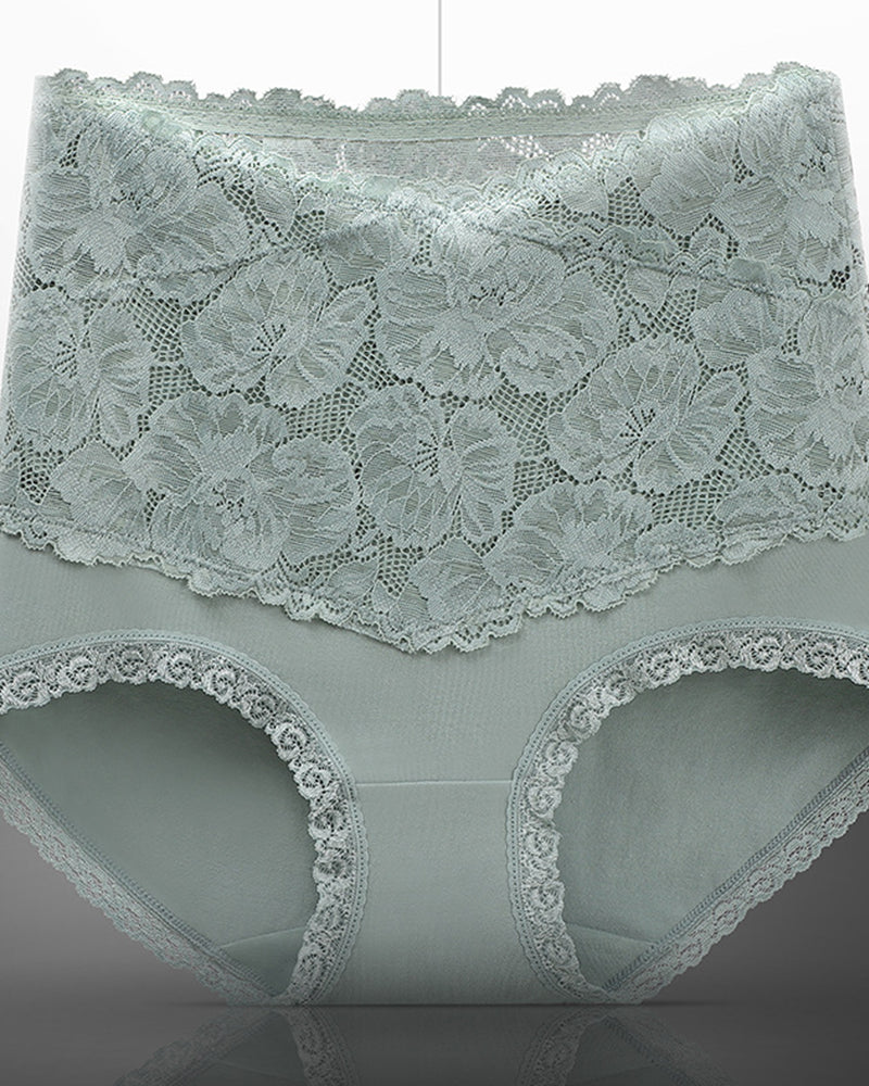 Variant image for High Waist Floral Lace Briefs for Women – Tummy Control Women's Underwear for a Flattering Silhouette-26