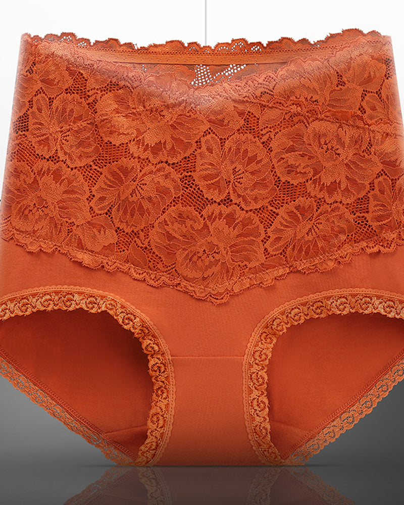 Variant image for High Waist Floral Lace Briefs for Women – Tummy Control Women's Underwear for a Flattering Silhouette-16