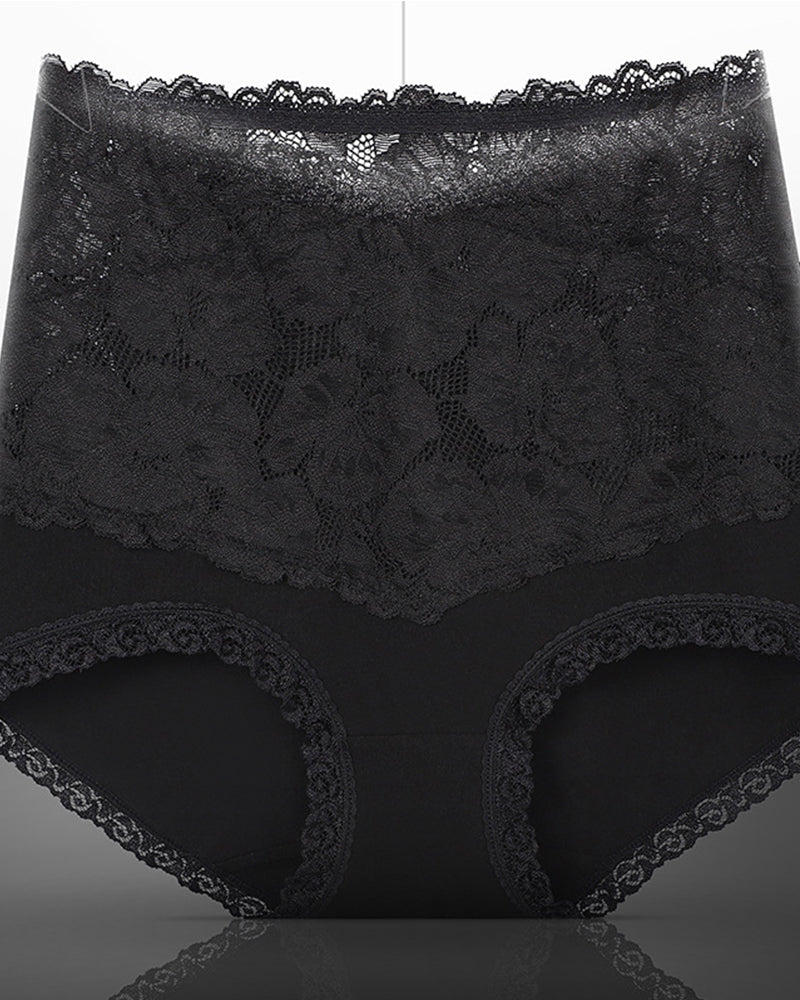 Variant image for High Waist Floral Lace Briefs for Women – Tummy Control Women's Underwear for a Flattering Silhouette-31