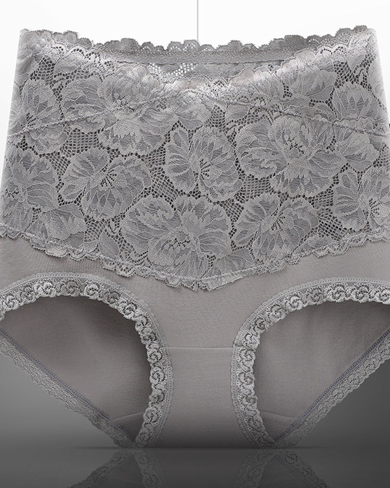 Variant image for High Waist Floral Lace Briefs for Women – Tummy Control Women's Underwear for a Flattering Silhouette-36