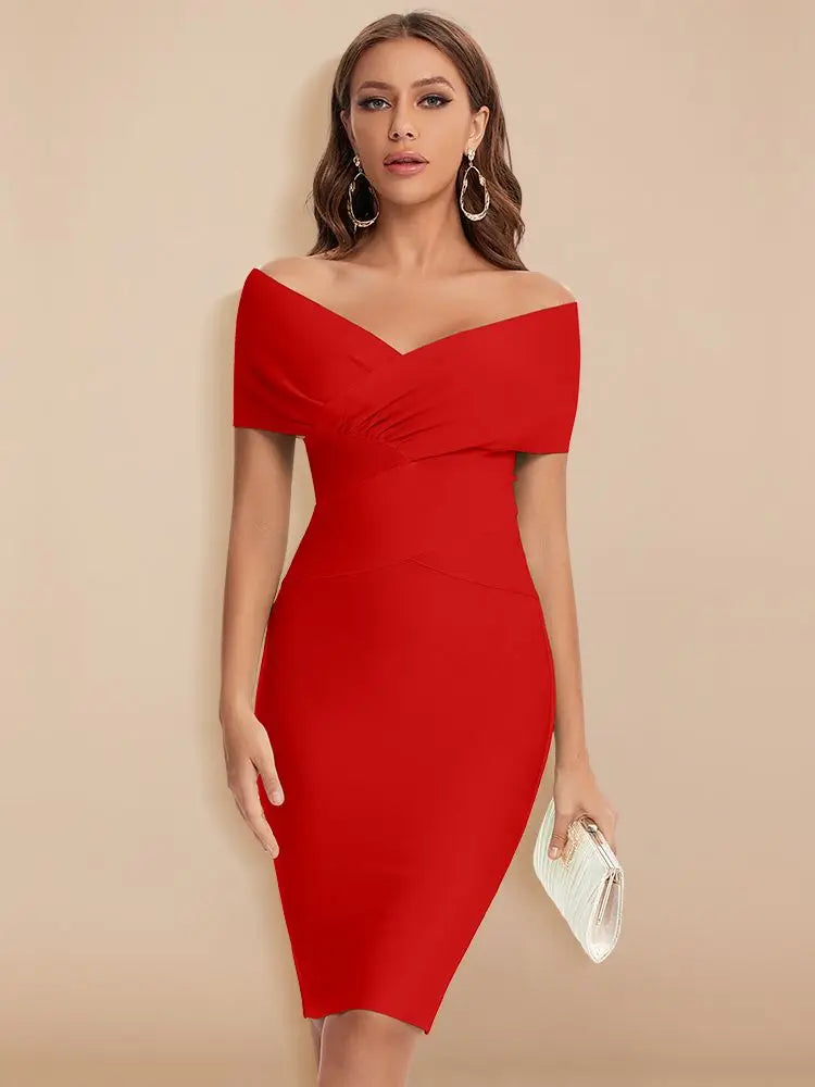 Elegant Off-Shoulder Green Bodycon Summer Dress for Women – Flattering Cocktail Party Style 6