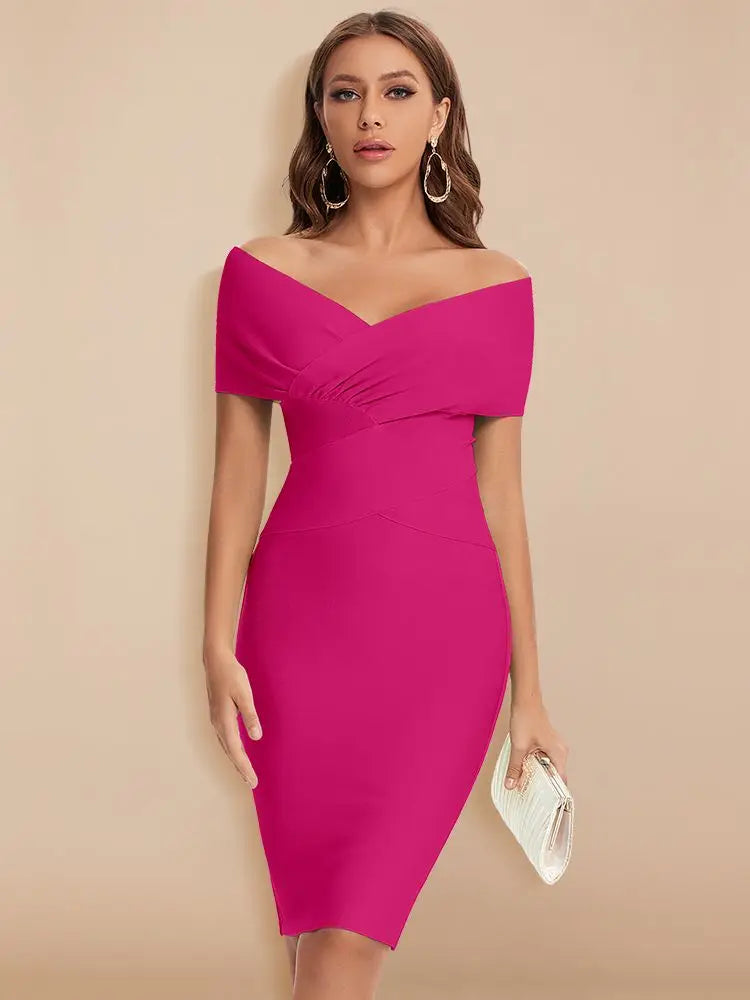 Elegant Off-Shoulder Green Bodycon Summer Dress for Women – Flattering Cocktail Party Style 7