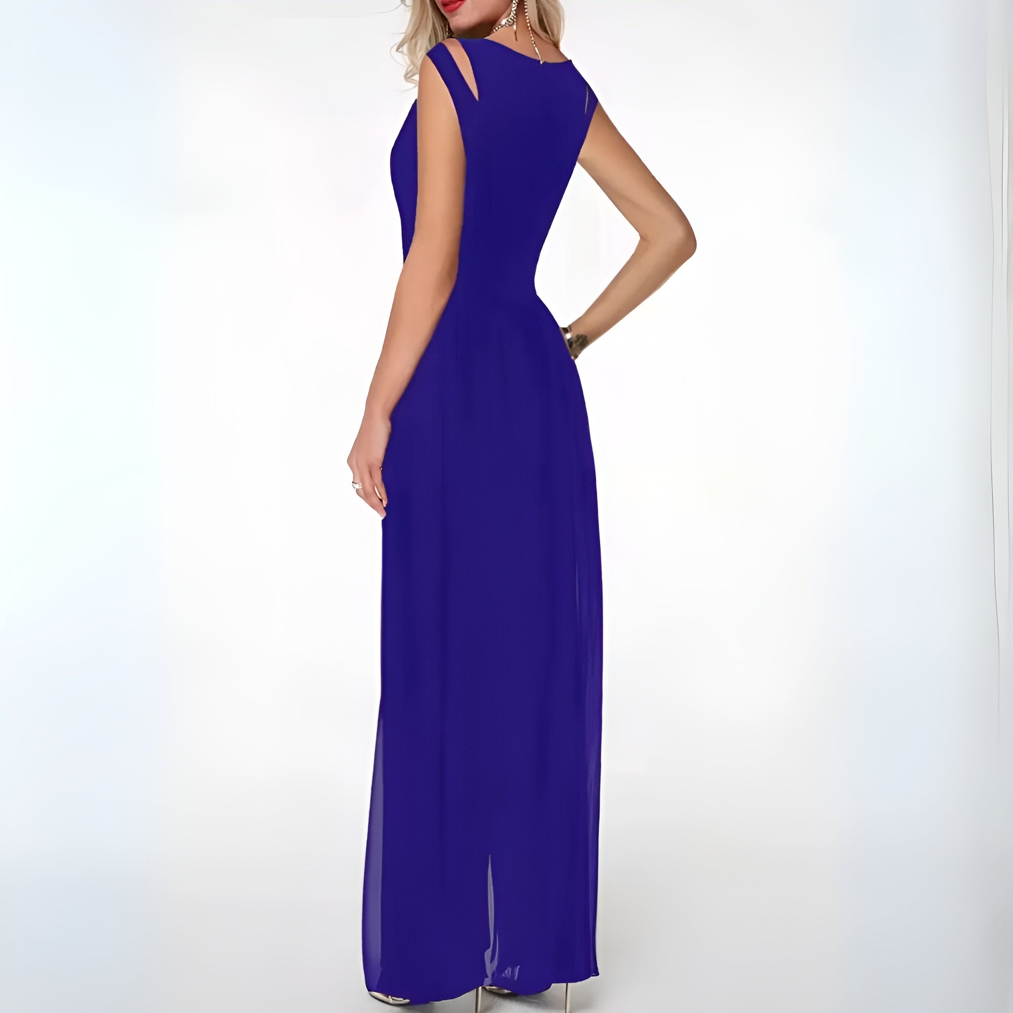 Elegant Women's Jumpsuit with High Neck Cut-Out and Wide-Leg Fit – Black or White Available 5