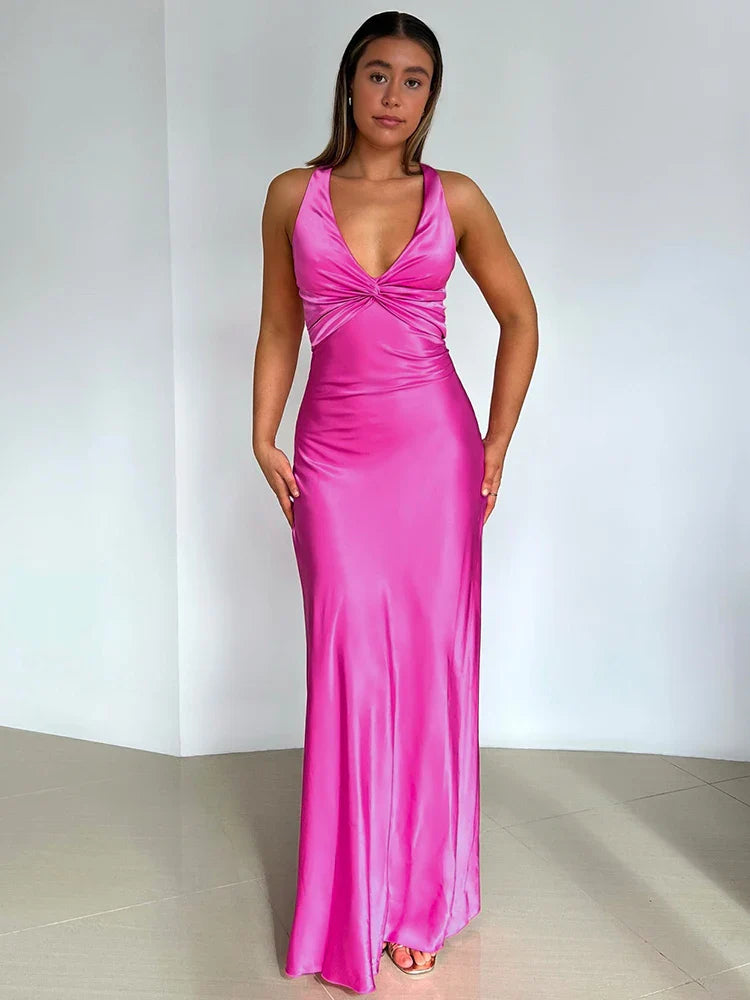 Women's Evening Gown Black Size M Satin-3