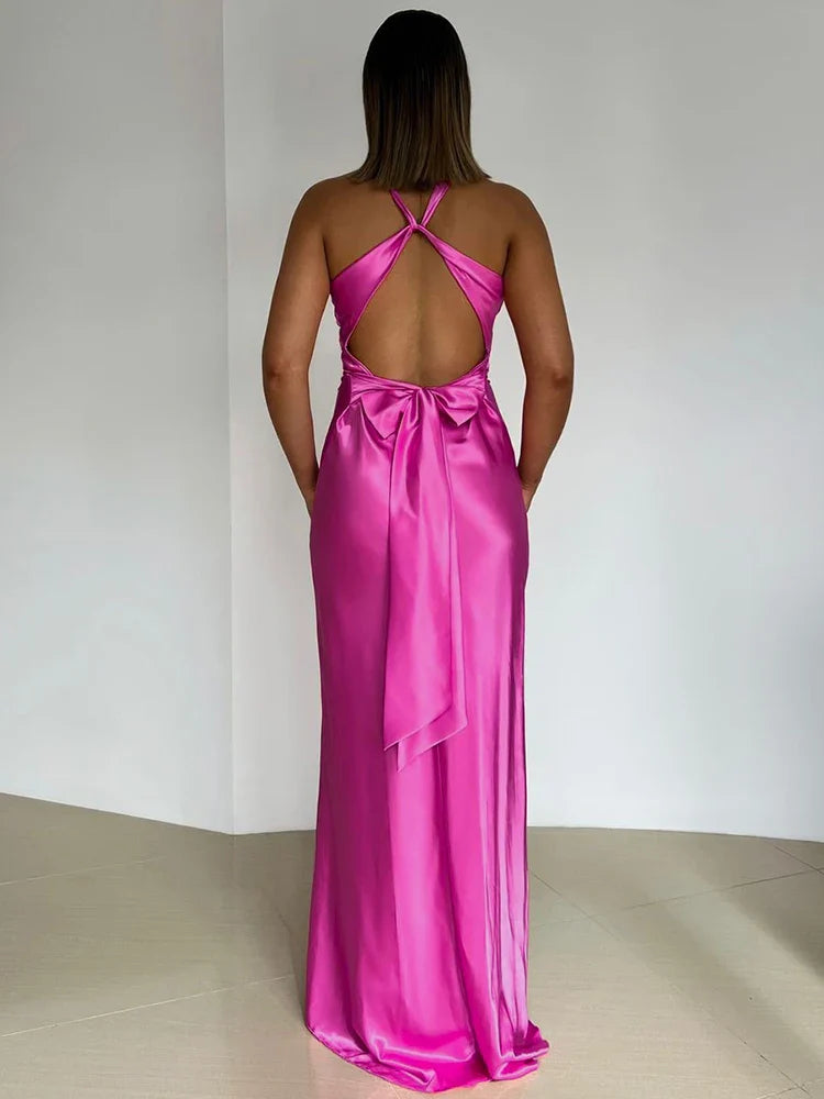 Women's Evening Gown Black Size M Satin-4