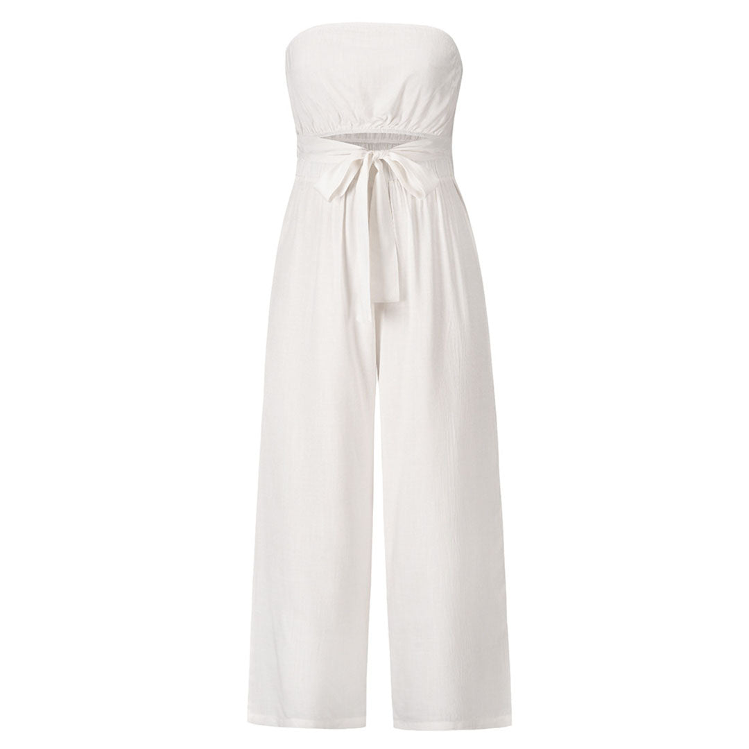Strapless casual women's jumpsuit with elastic waist 10
