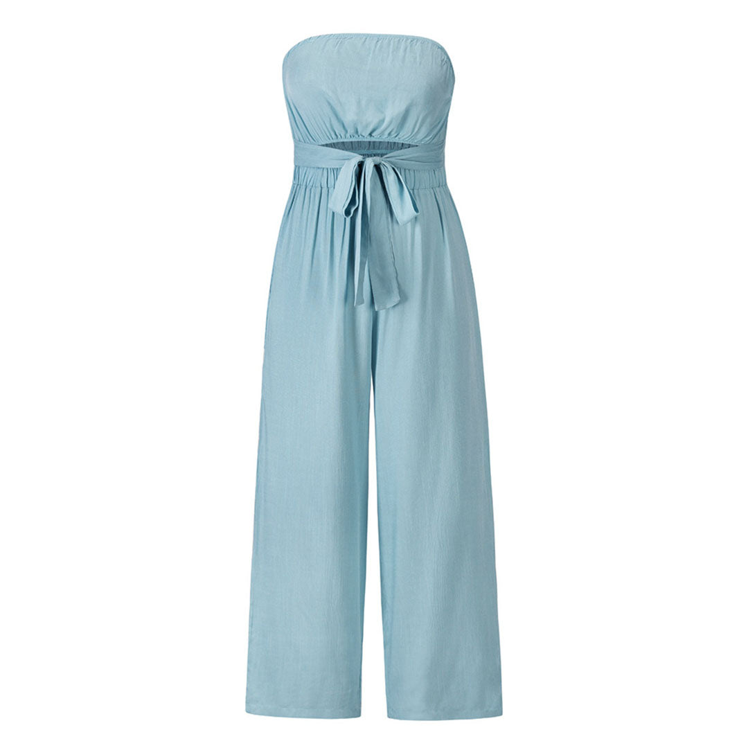 Strapless casual women's jumpsuit with elastic waist 11