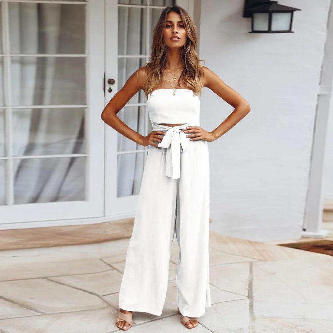 Strapless casual women's jumpsuit with elastic waist 7