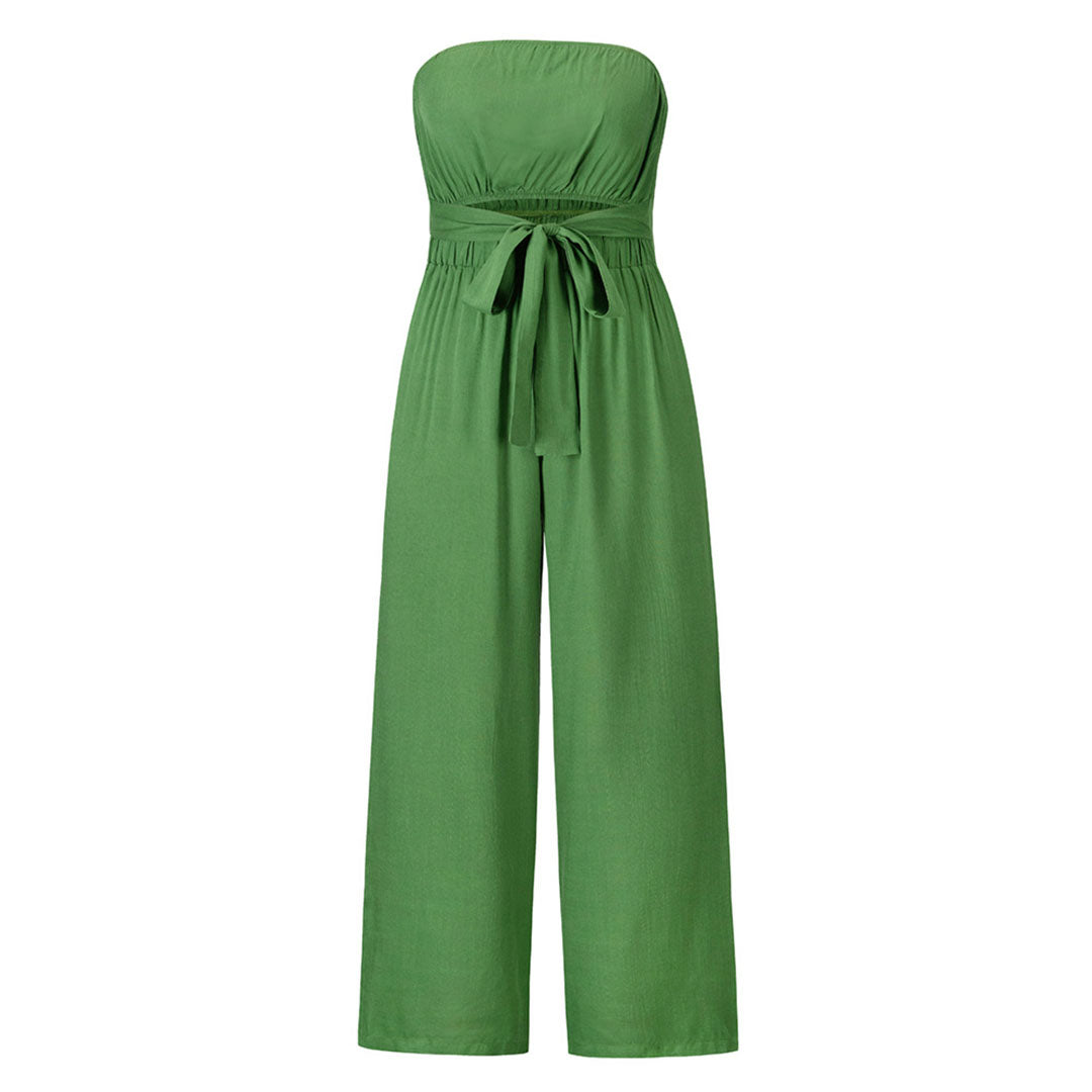 Strapless casual women's jumpsuit with elastic waist 9