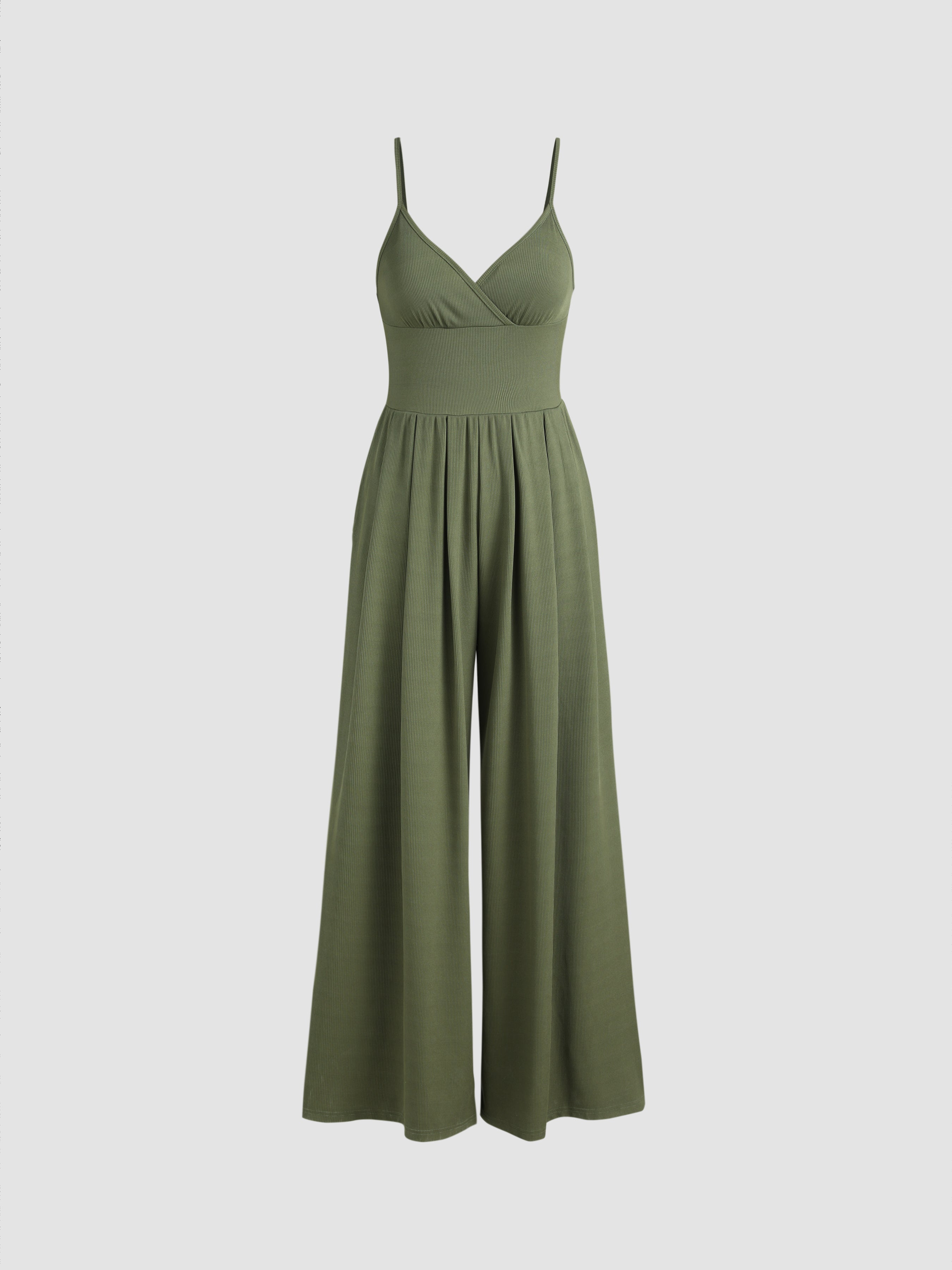 Women's Elegant Sleeveless V-Neck Wide-Leg Jumpsuit – Comfortable Rayon Blend for Casual or Evening Wear 7
