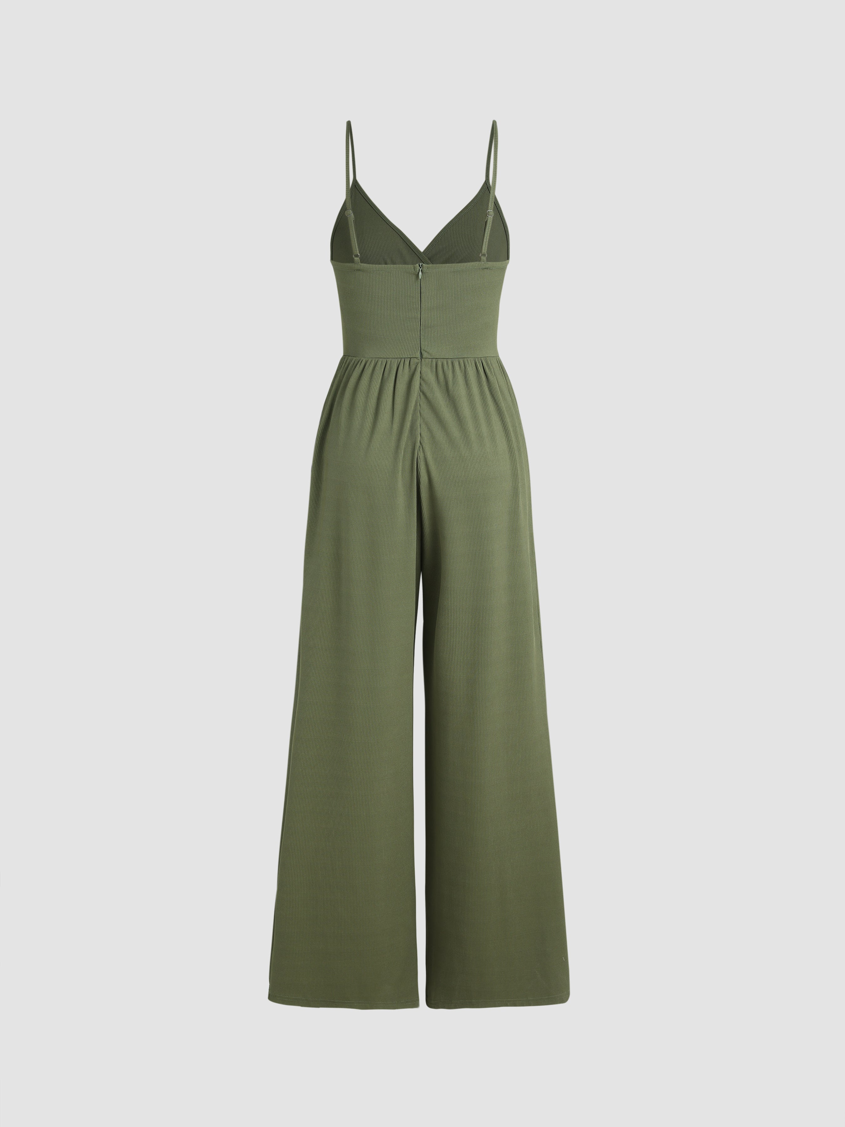 Women's Elegant Sleeveless V-Neck Wide-Leg Jumpsuit – Comfortable Rayon Blend for Casual or Evening Wear 8