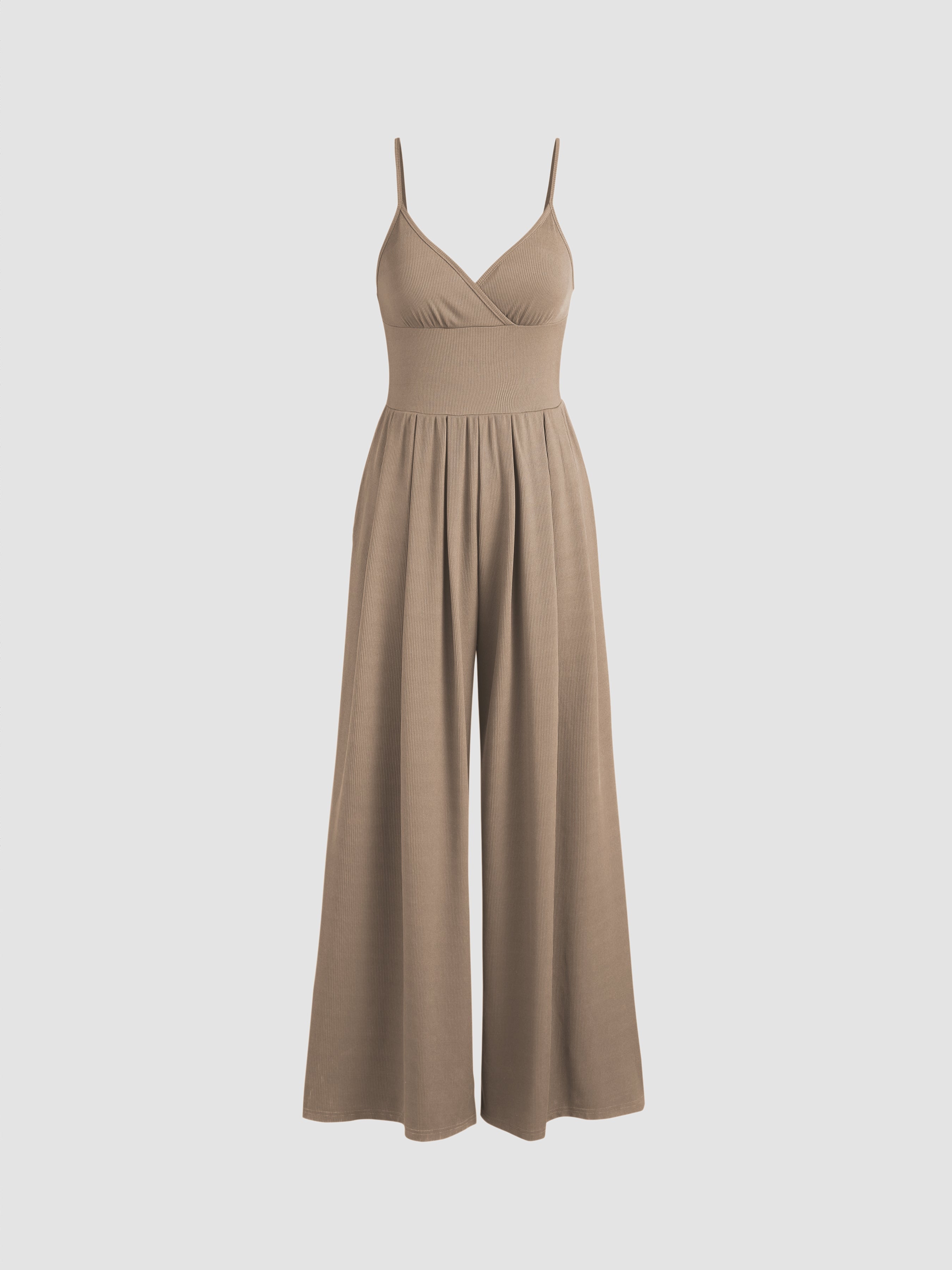 Women's Elegant Sleeveless V-Neck Wide-Leg Jumpsuit – Comfortable Rayon Blend for Casual or Evening Wear 9