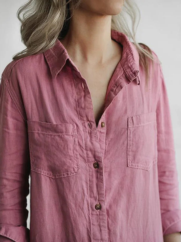Women's Relaxed Fit Button Down Jumpsuit with Roll Tab Sleeves – Casual Straight Leg Design for Spring/Summer 4