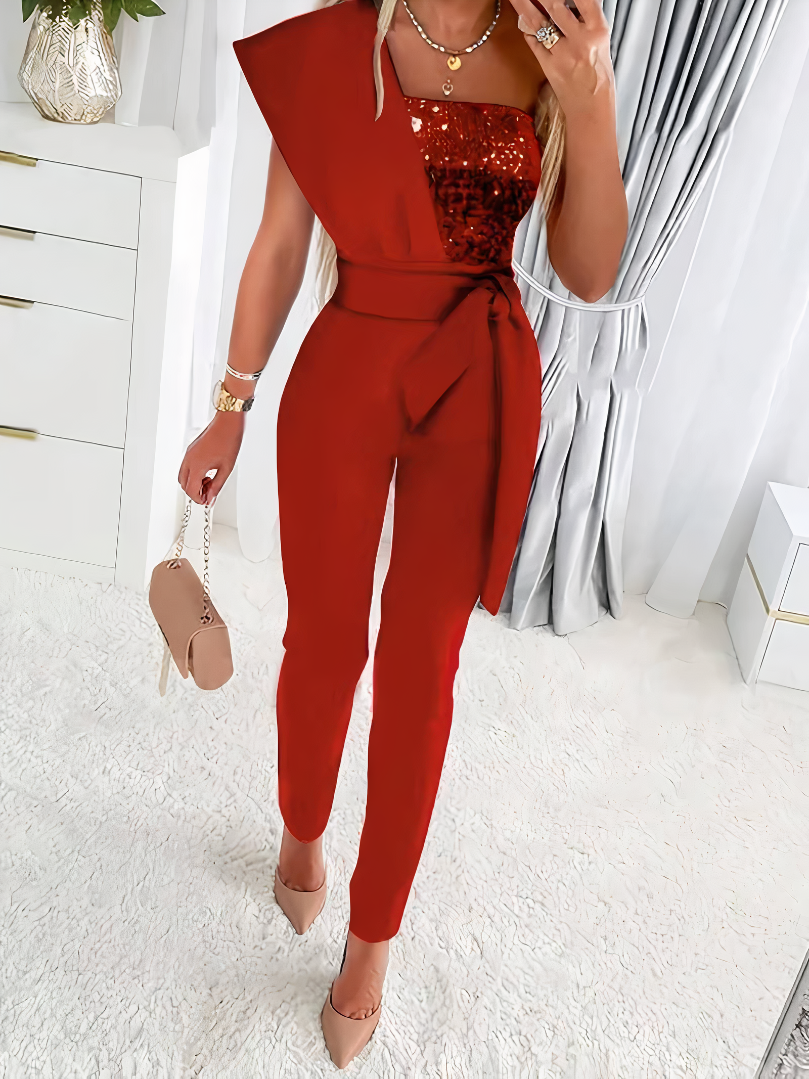 Women's bodycon jumpsuit with glitter 3