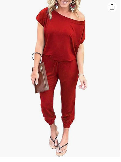 Women's casual loose off-shoulder jumpsuit 3