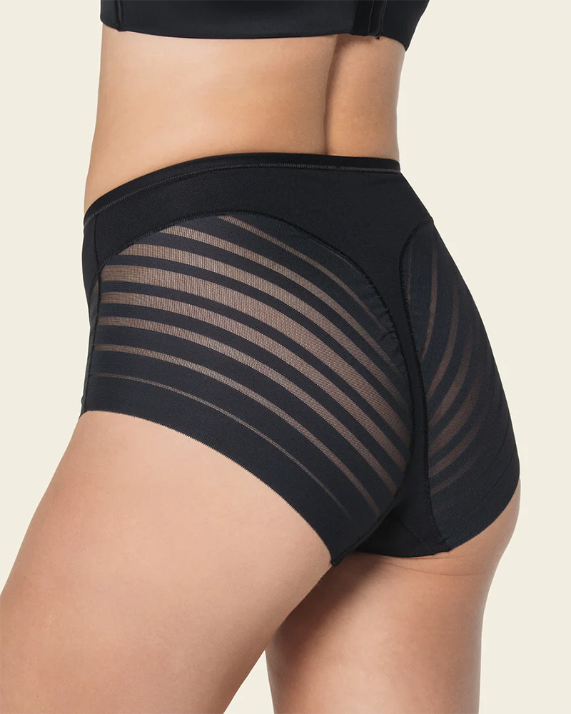 High Waisted Tummy Control Underwear for Women โ Lace Stripe Briefs for Comfort and Seamless Style-4