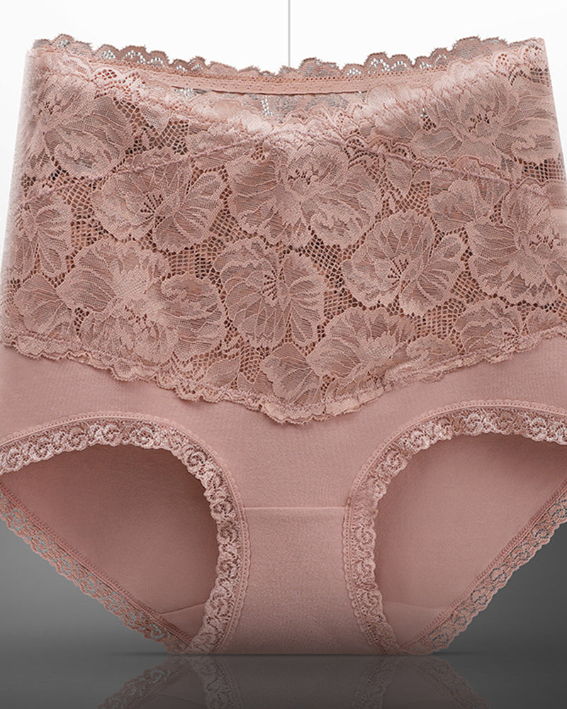 Variant image for High Waist Floral Lace Briefs for Women – Tummy Control Women's Underwear for a Flattering Silhouette-6