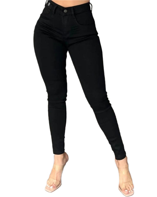 Solid Color Skinny Jeans for Women with Butt Lifter Design – Soft Stretch Denim for All-Day Comfort-1