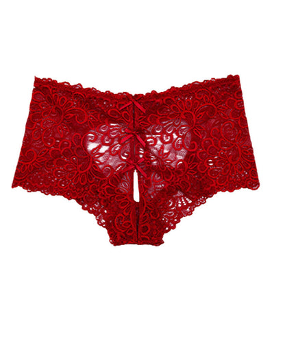 Mid-Rise Lace Briefs for Women with Heart Hollow Design – Comfortable Jacquard Women's Underwear and Lingerie-6