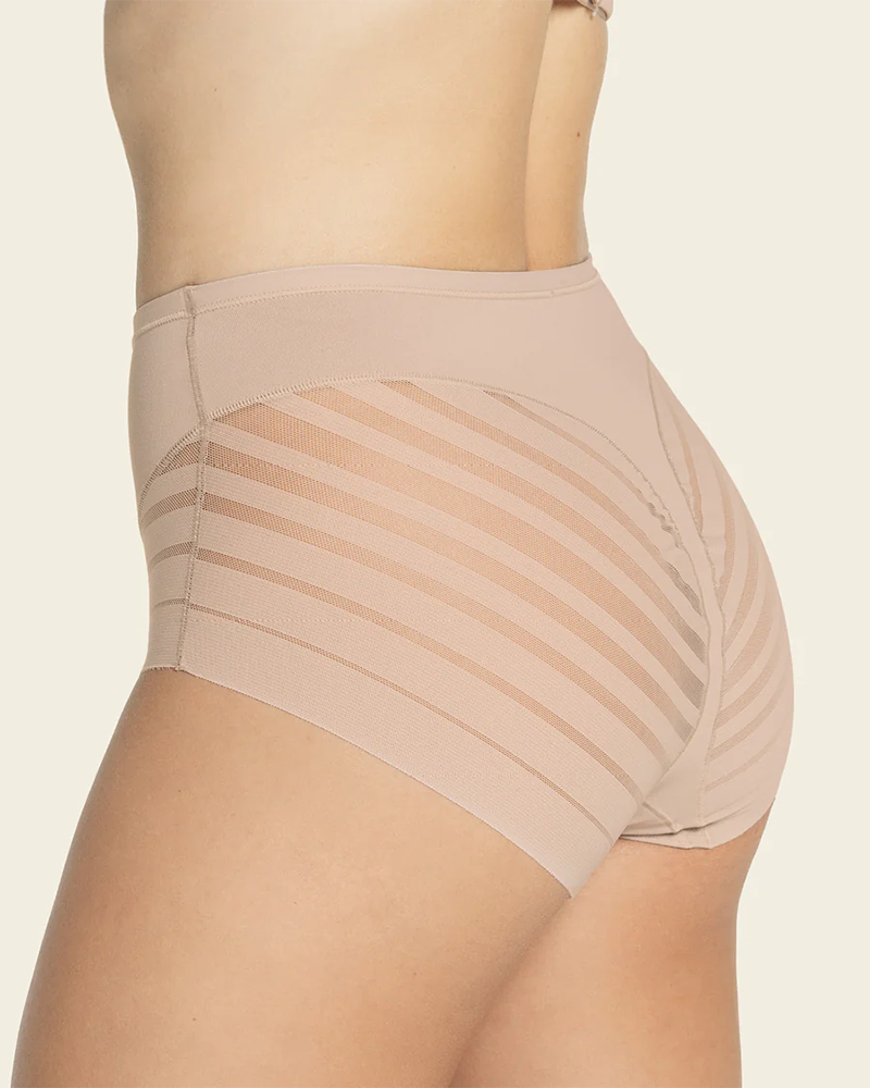 High Waisted Tummy Control Underwear for Women – Lace Stripe Briefs for Comfort and Seamless Style-2