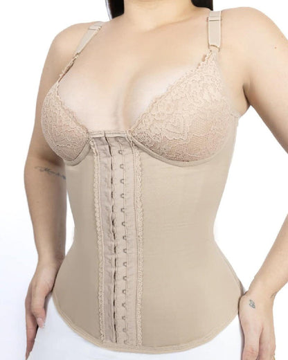 Women's Corset Top Black Size M Satin Lace Cups-5