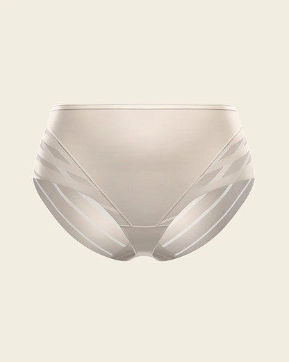 High Waisted Tummy Control Underwear for Women – Lace Stripe Briefs for Comfort and Seamless Style-5