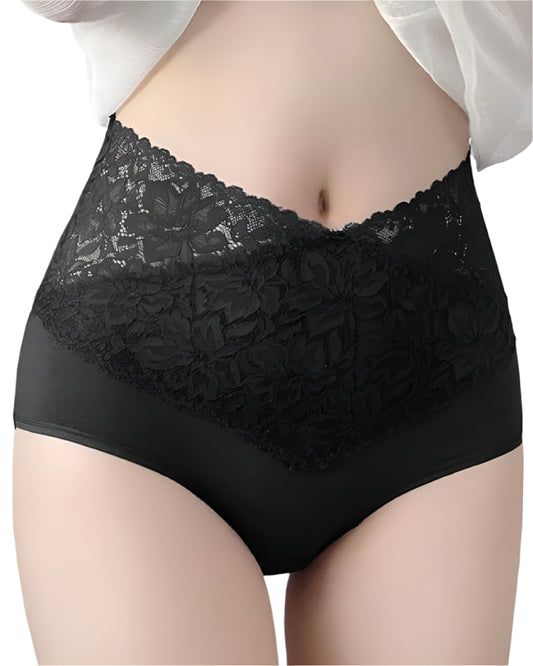 High Waist Floral Lace Briefs for Women – Tummy Control Women's Underwear for a Flattering Silhouette-6