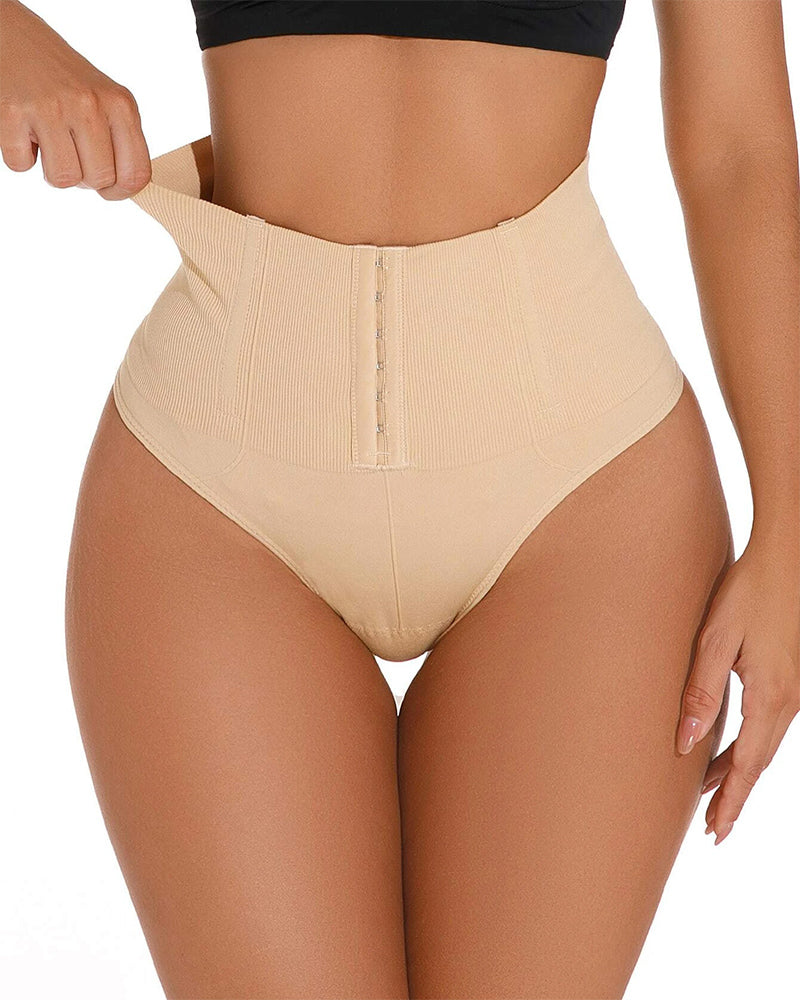 High Waist Seamless Tummy Control Thong Shapewear - Soft Stretch Fabric for All-Day Comfort-4