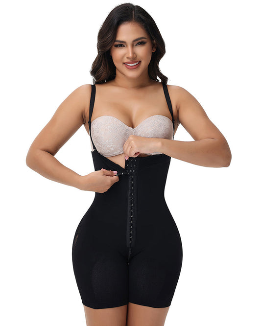Women's Shapewear Bodysuit with Open-Chest Design and Rose Hollow Details for Enhanced Curves and Hip Lifting-1