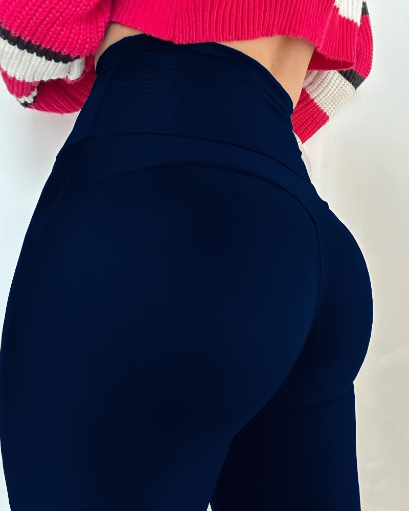 Variant image for High Waist Tummy Control Leggings with Zipper – Butt Lift Design for Active Wear, Breathable Fabric, Perfect for Yoga and Running-8