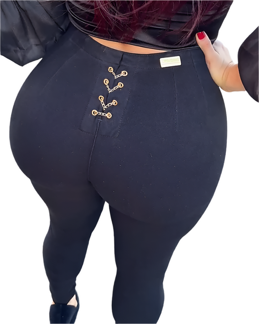 Variant image for High Waist Skinny Jeans for Women with Adjustable Back Strap – Stretch Denim for Curvy Fit-1
