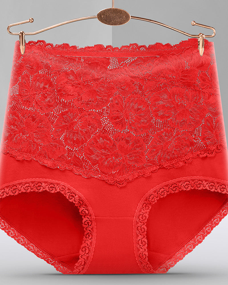 Variant image for High Waist Floral Lace Briefs for Women – Tummy Control Women's Underwear for a Flattering Silhouette-21