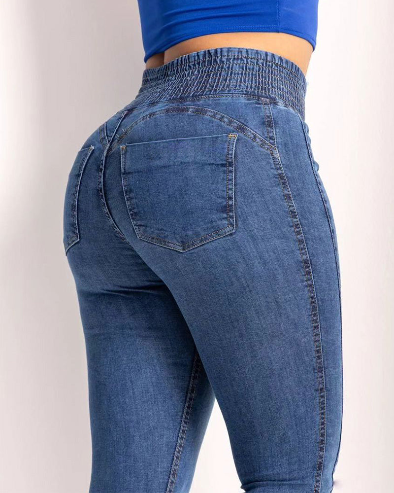 High-Waisted Black Skinny Jeans - Tummy Control & Comfortable Fit-5