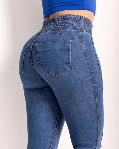 High-Waisted Black Skinny Jeans - Tummy Control & Comfortable Fit-5
