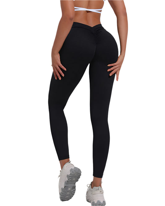 Variant image for High Waist V-Back Scrunch Butt Lift Leggings for Tummy Control – Soft, Squat-Proof Yoga Pants-1