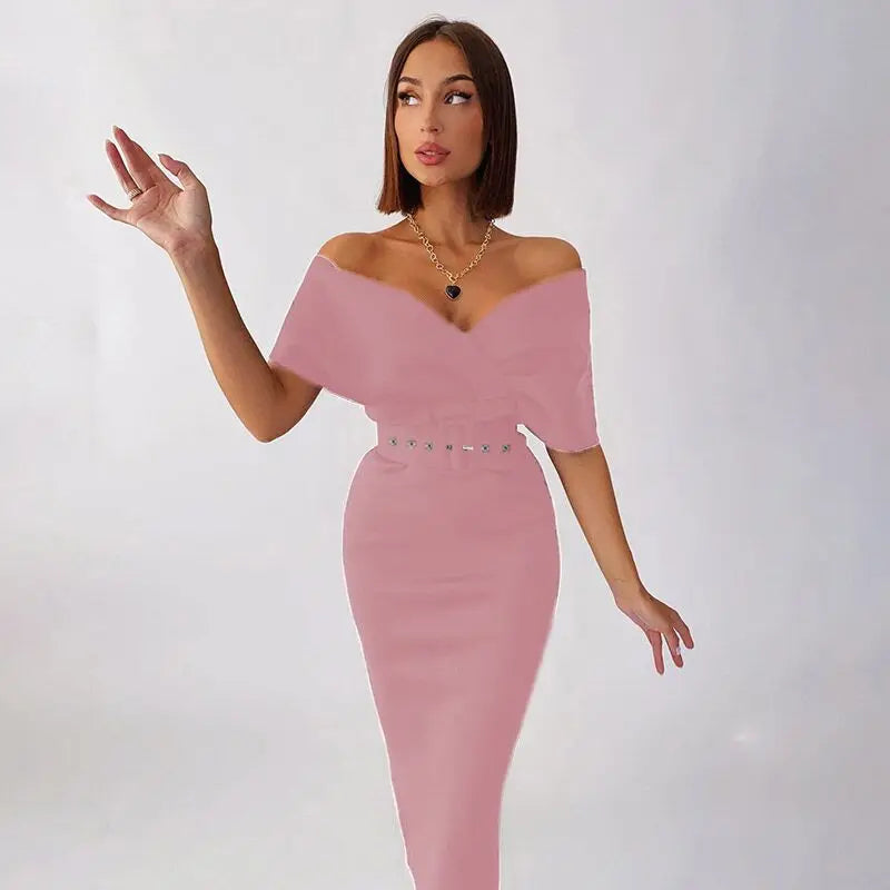 High-Waisted Off-Shoulder Black Dress for Women – Elegant Summer Cocktail Dress 6