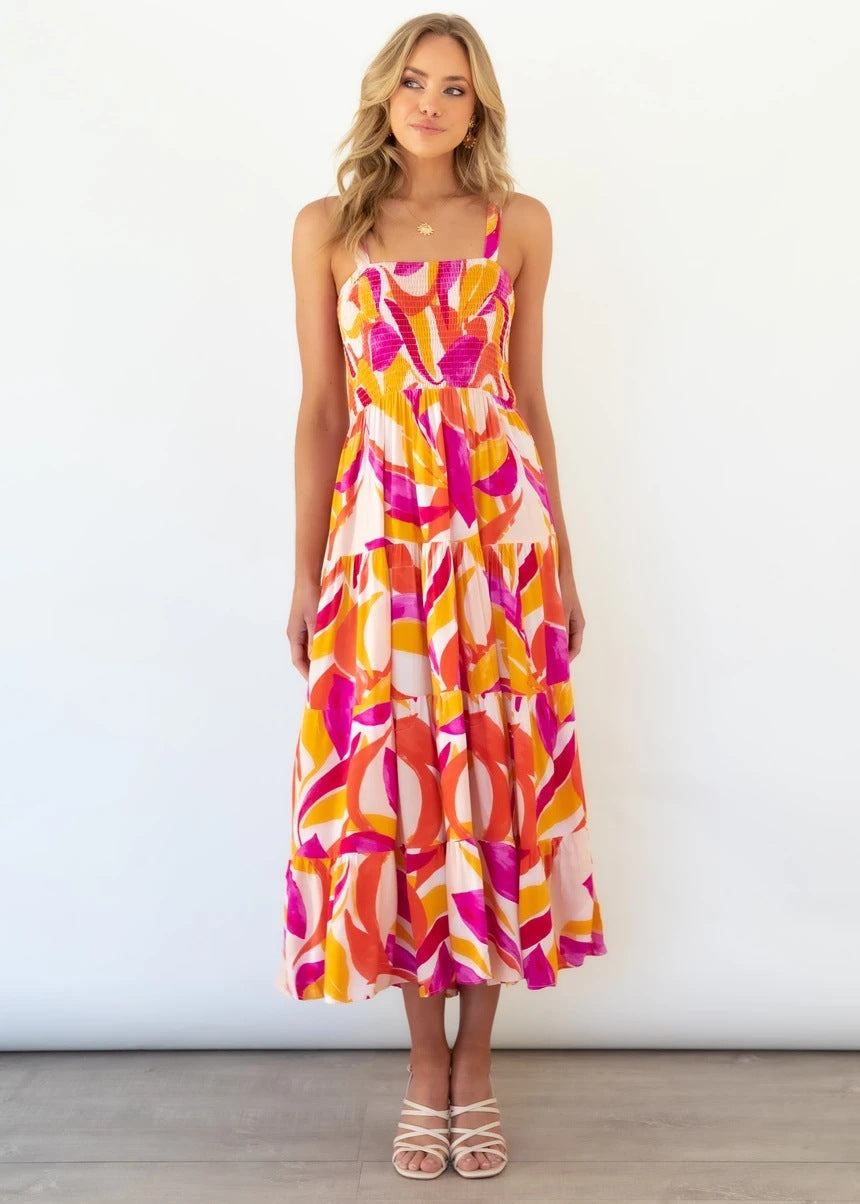 Strappy A-Line Dresses in Lightweight fabric 2