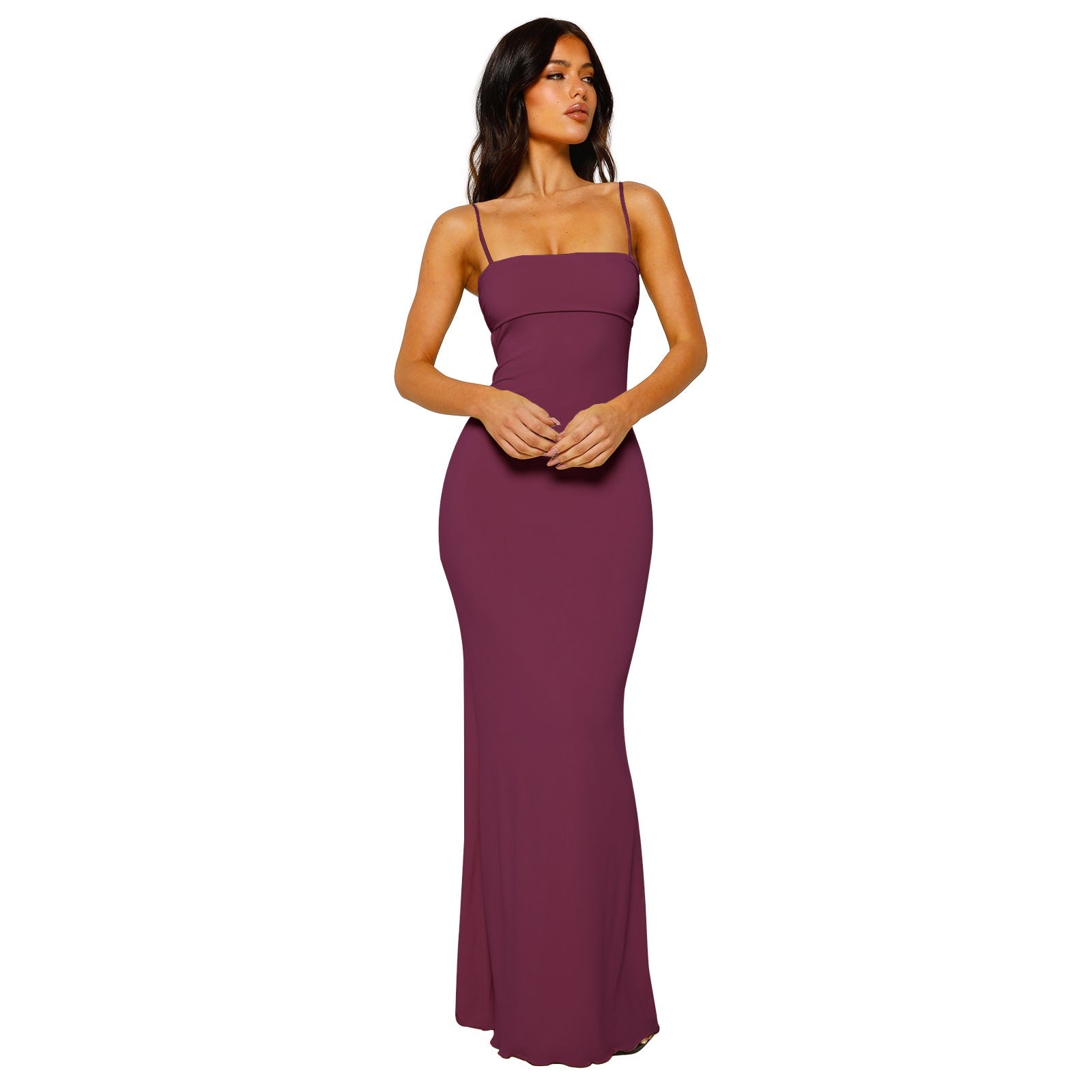 Women's Bodycon Maxi Dress - Backless Elegant Evening Wear 8