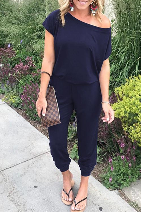 Women's casual loose off-shoulder jumpsuit 1