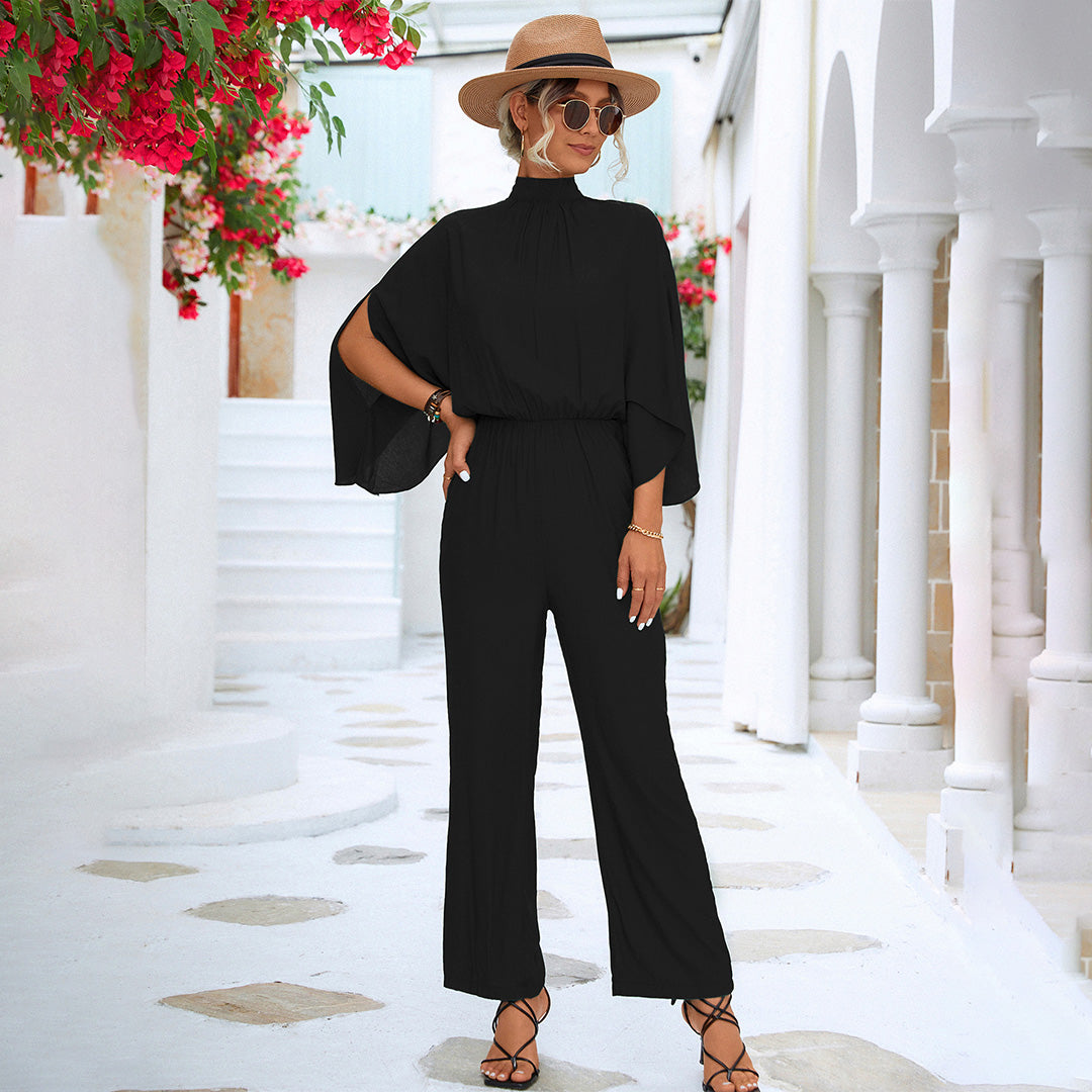 Women's elegant jumpsuit with loose bat sleeves 1