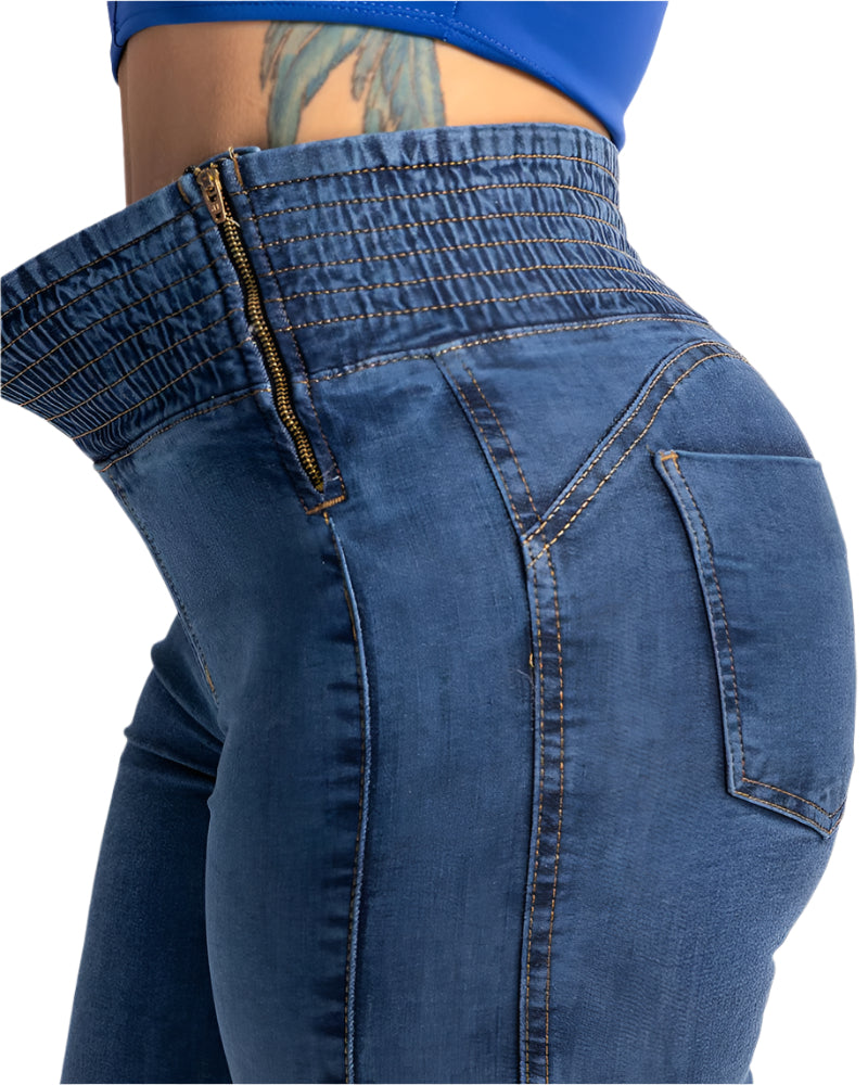 High-Waisted Black Skinny Jeans - Tummy Control & Comfortable Fit-2