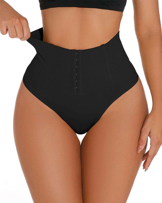 High Waist Seamless Tummy Control Thong Shapewear - Soft Stretch Fabric for All-Day Comfort-1