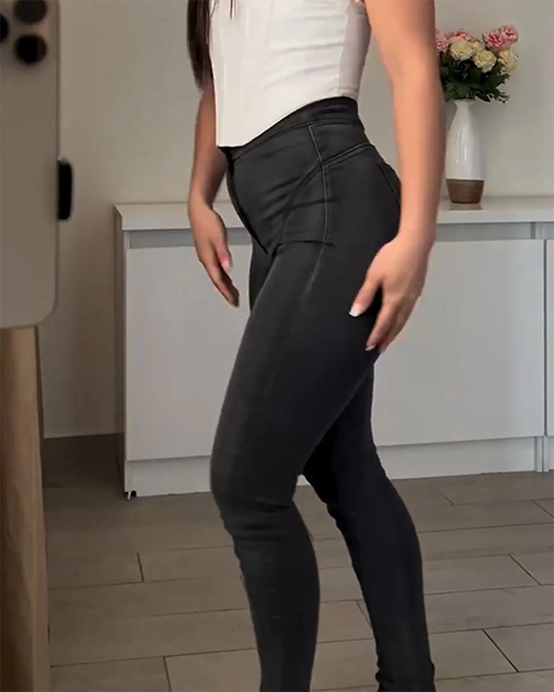 High Waist Stretch Skinny Jeans for Women – Comfortable Stretch Denim, Flattering Fit