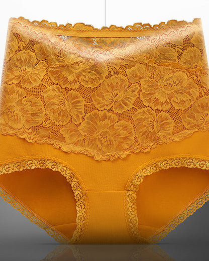 High Waist Floral Lace Briefs for Women – Tummy Control Women's Underwear for a Flattering Silhouette-1