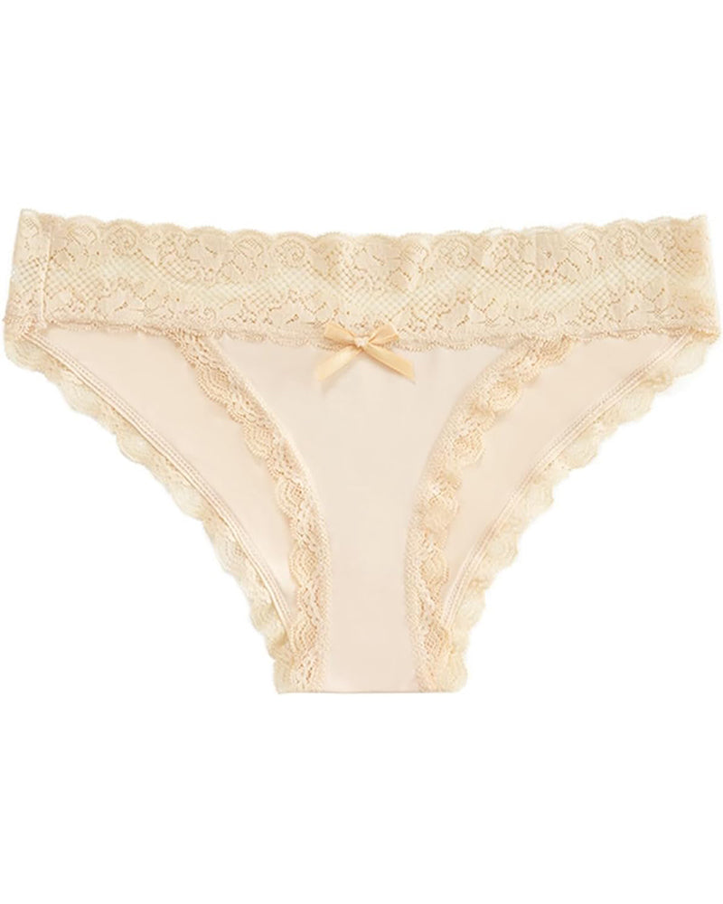 High Cut Lace Seamless Bikini Briefs – Soft Breathable Women's Bikini Underwear for All-Day Comfort-3