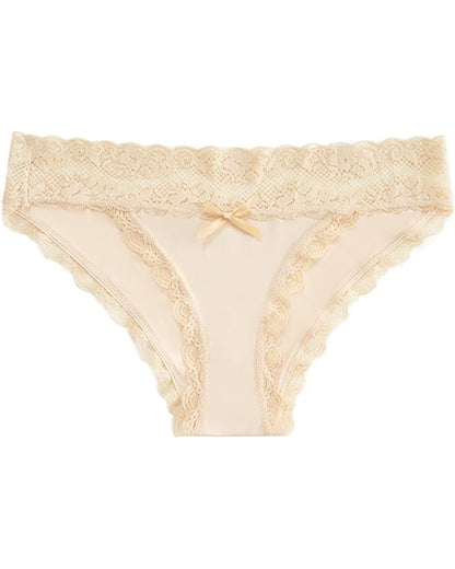 High Cut Lace Seamless Bikini Briefs – Soft Breathable Women's Bikini Underwear for All-Day Comfort-3